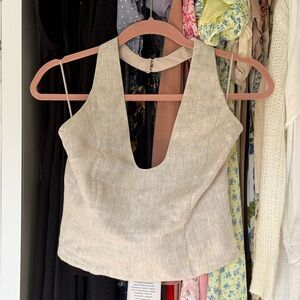 Reformation Beige Halter Top